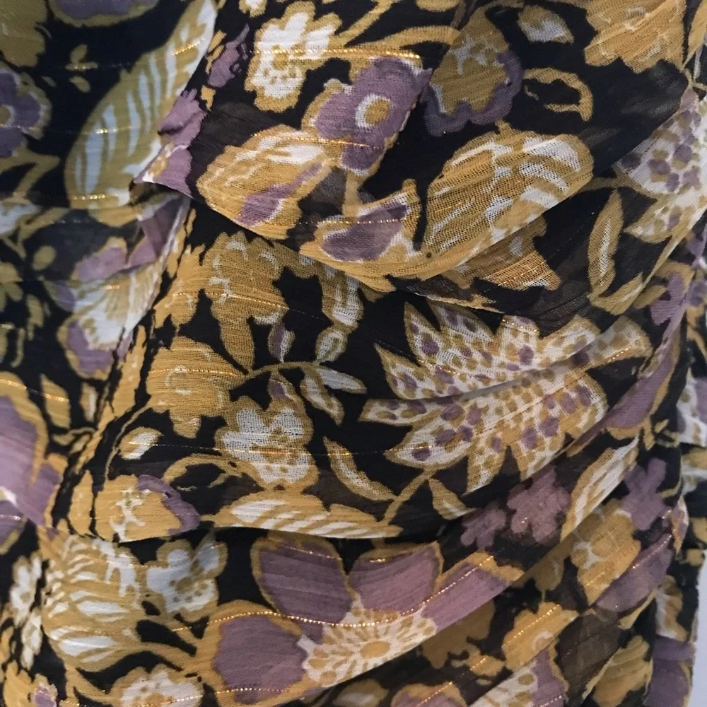 Zara NWT floral draped dress size small - Picture 9 of 12